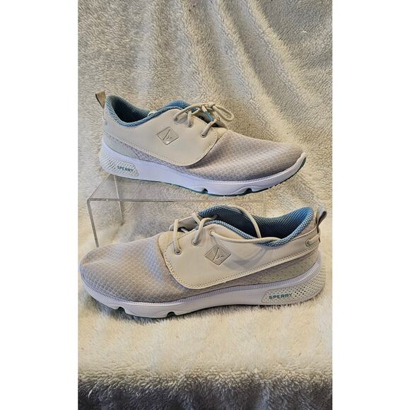 Sperry Fathom Lace Up Sailing Sneakers Shoes Women Sz 11M Beige Low Top Boating - Picture 1 of 6